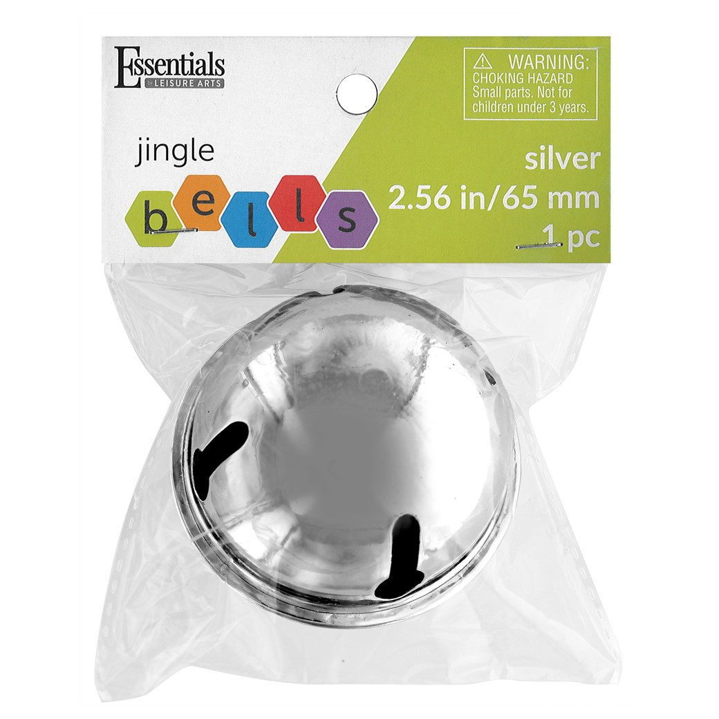 Essentials By Leisure Arts Bell Jingle 2.56 inch Silver 1pc