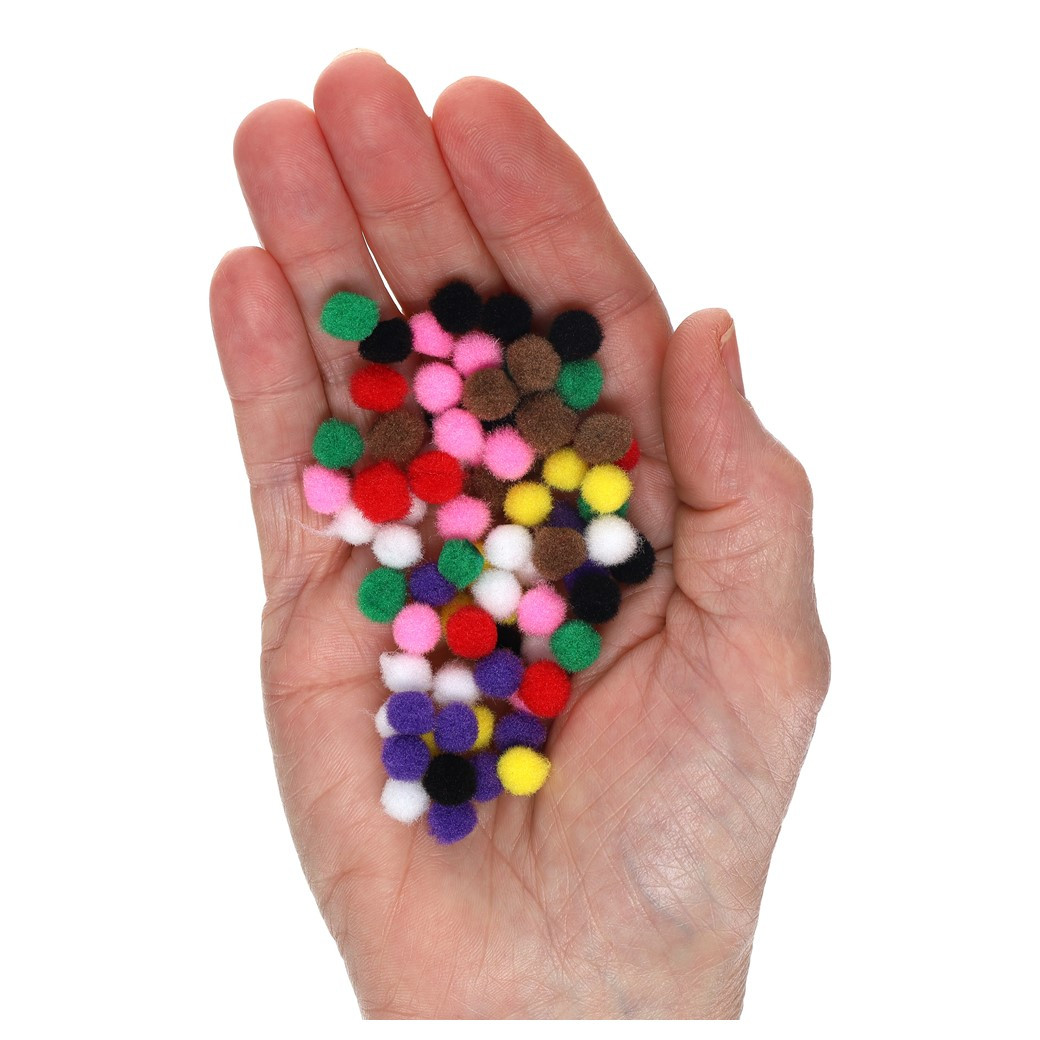 Essentials By Leisure Arts Pom Pom 7mm Multi 100pc - Leisure Arts
