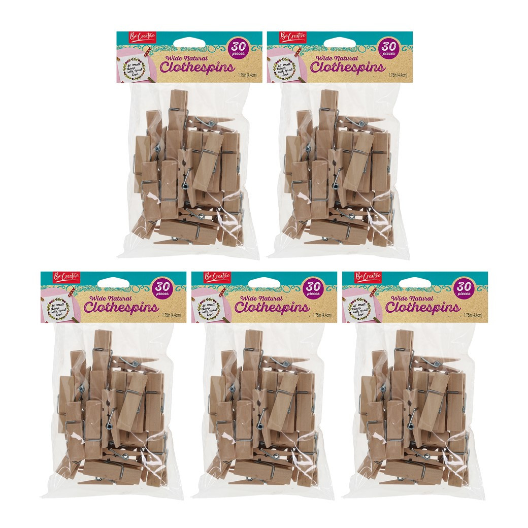 Essentials By Leisure Arts Clothespins Bundle Wood 1.75 inch