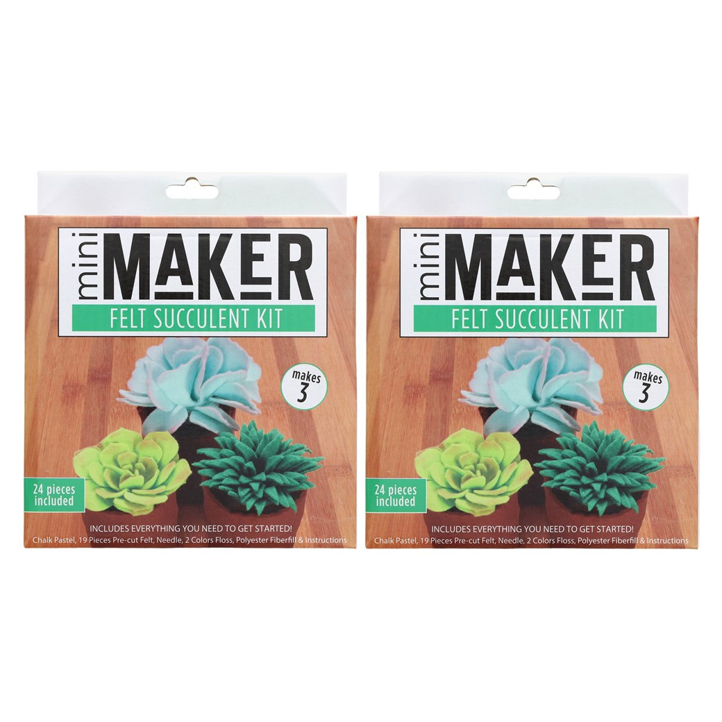 Essentials By Leisure Arts Bundle Felt Kit Succulent Green 2pc