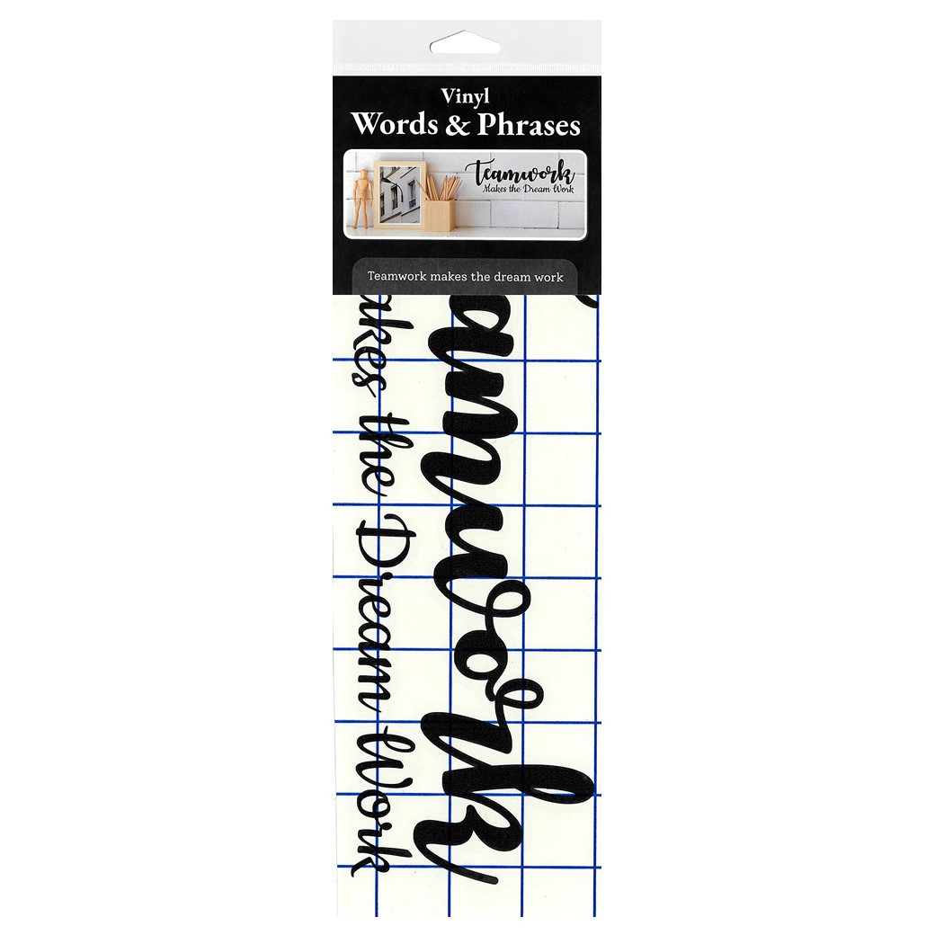 Leisure Arts Home Décor Vinyl Words Phrases Teamwork Makes The