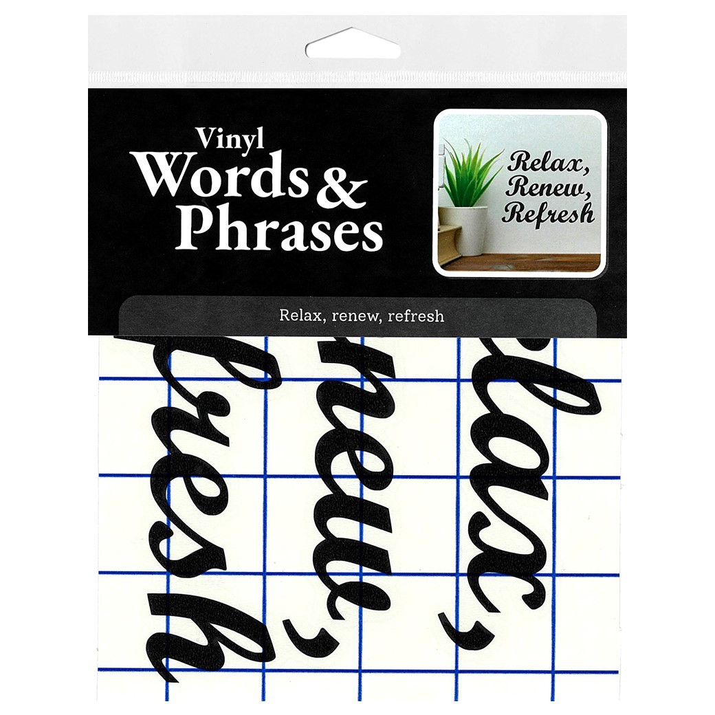 Leisure Arts Home Décor Vinyl Words Phrases Relax Renew Refresh