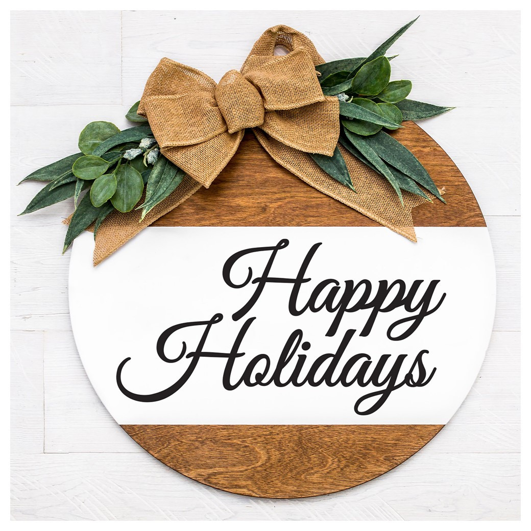 Leisure Arts Home Décor Vinyl Words Phrases Happy Holidays 5.75