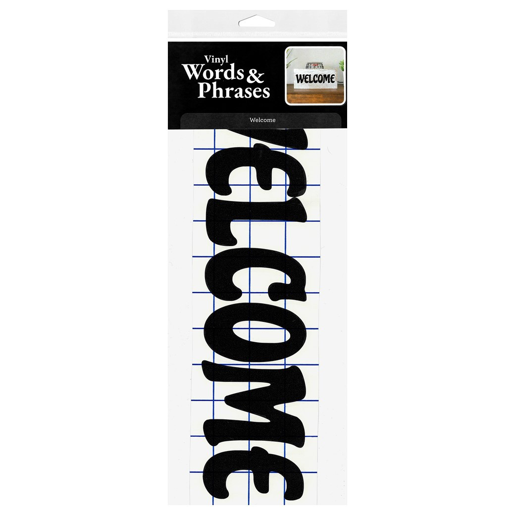 Leisure Arts Home Décor Vinyl Words Phrases Welcome 3 inch x 12.75