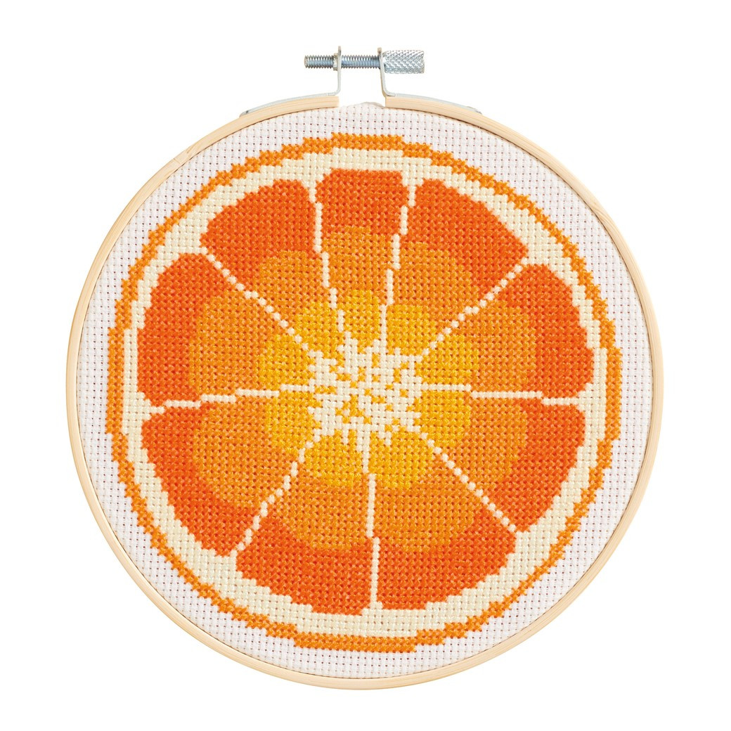Leisure Arts Cross Stitch Kit 6 inch Orange Slice - Leisure Arts