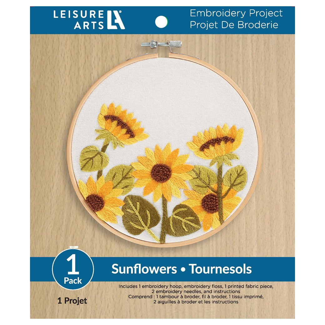 Leisure Arts Embroidery Kit 6 inch Sunflowers - Leisure Arts