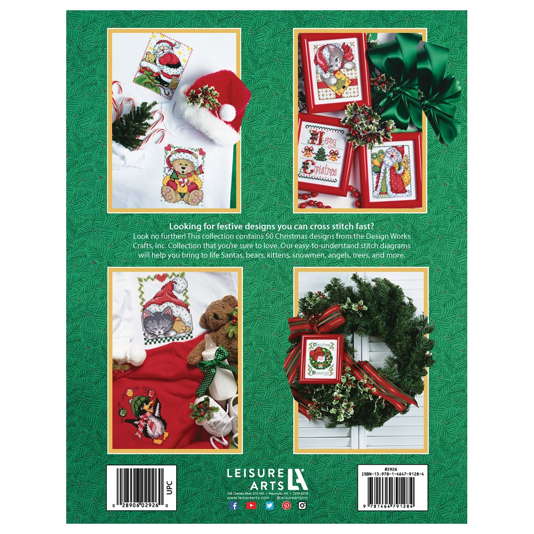 Leisure Arts Stitchery Fast Festive 50 Christmas Designs Book