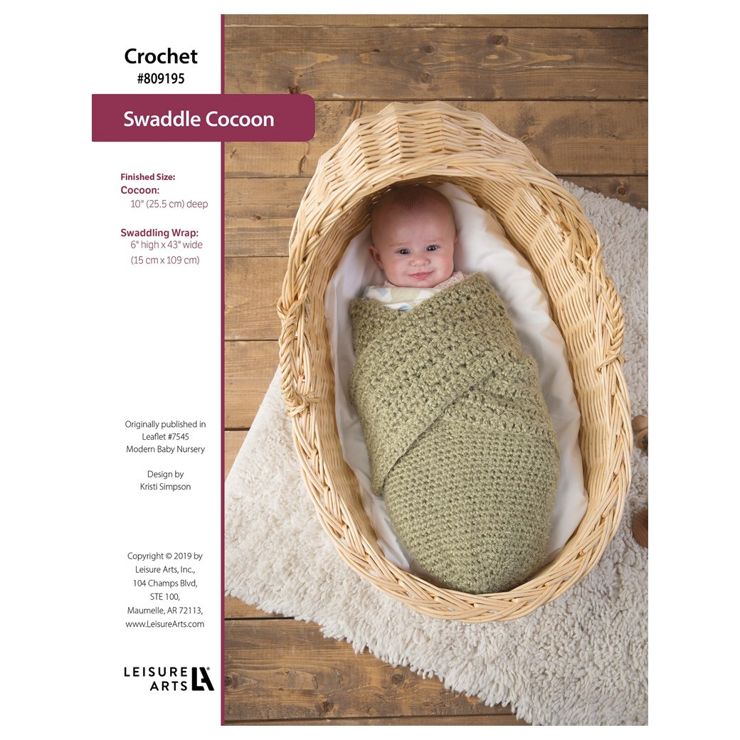 Leisure Arts Modern Baby Nursery Swaddle Cocoon Crochet ePattern