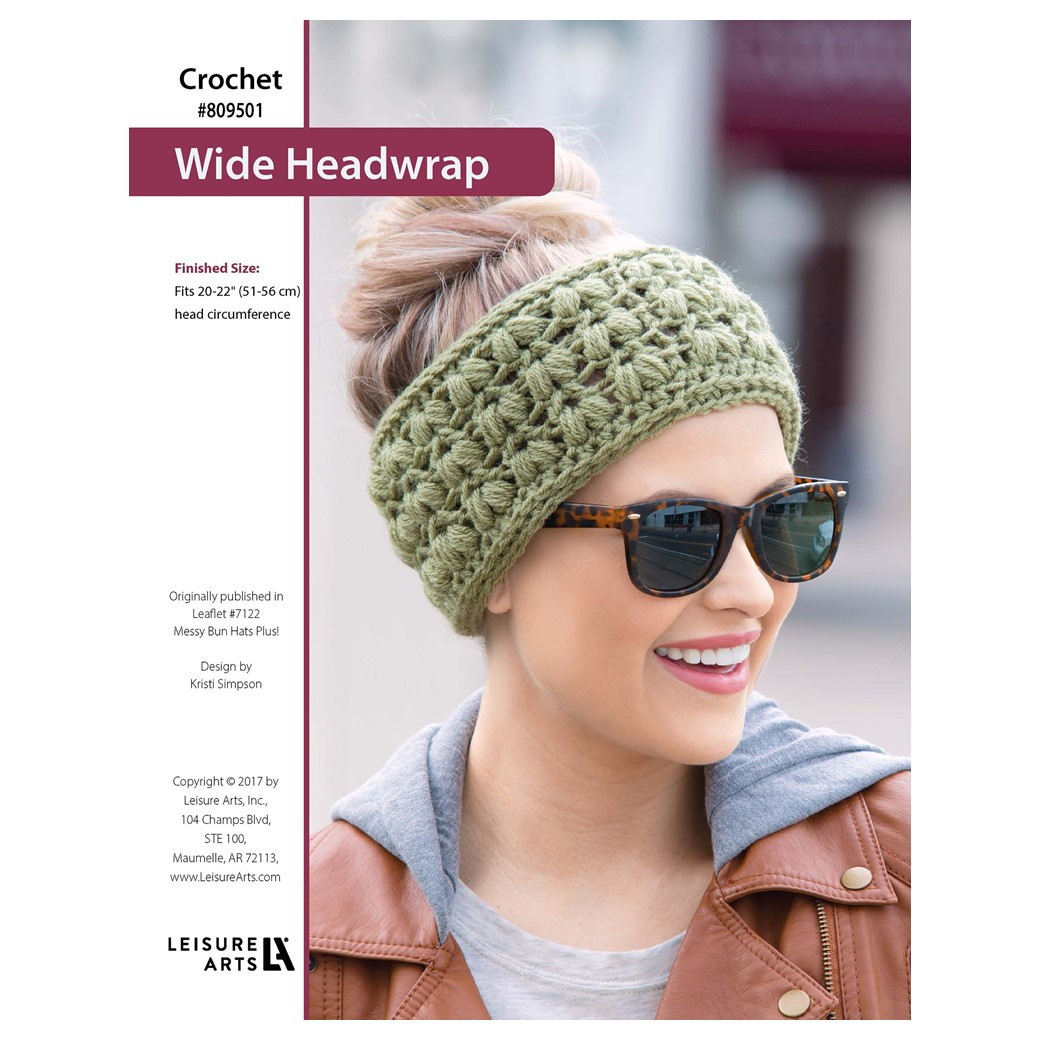 Leisure Arts Messy Bun HatsPlus Wide Headband Crochet ePattern