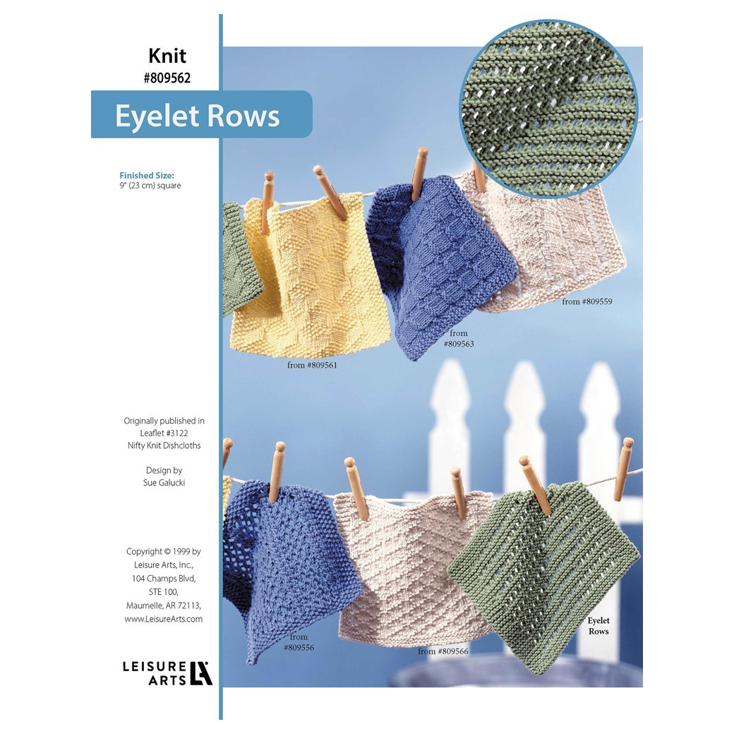 Knit Eyelet Rows Leisure Arts Nifty Knit Dishcloth Eyelet Rows ePattern - Leisure Arts