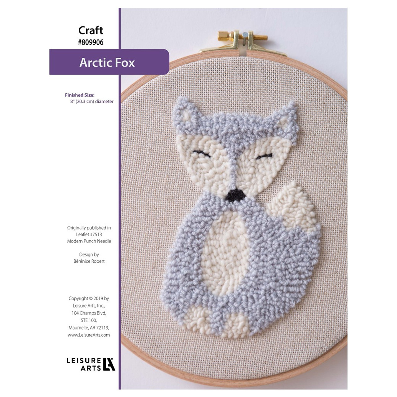 額装品/Threading the Needles（パタゴニア）/アートポスター Leisure Arts Modern Punch Needle Arctic Fox Wall Hanging