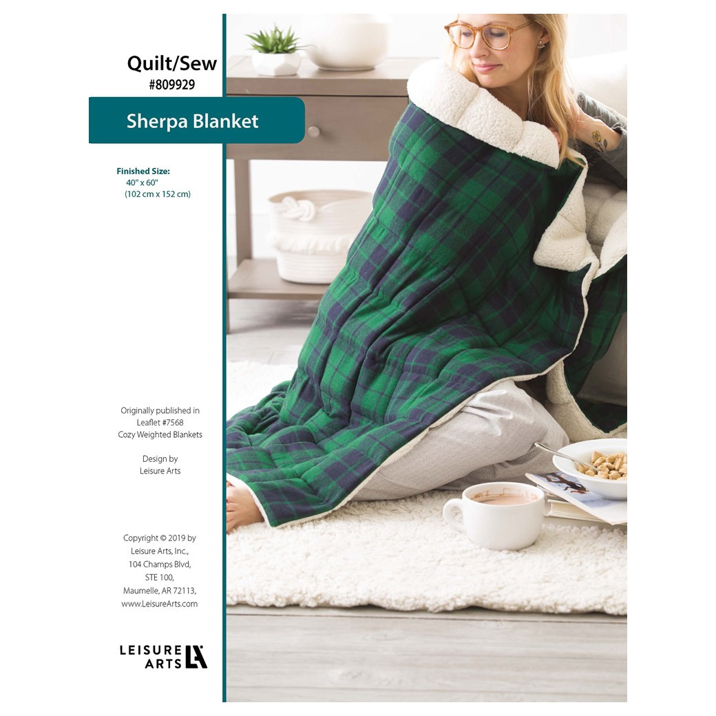 Leisure Arts Cozy Weighted Sherpa Blanket Quilting Sewing ePattern