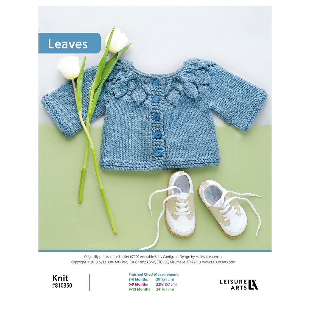 Leisure Arts Adorable Baby Cardigans Leaves Knit ePattern