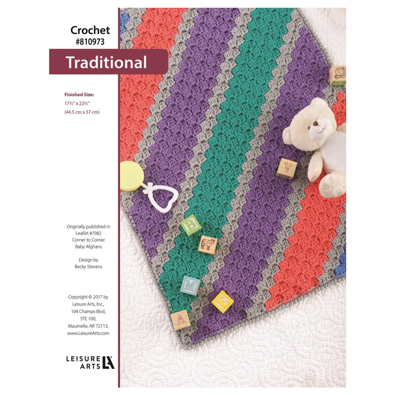 Leisure Arts ePattern Corner To Corner Baby Afgahn Crochet Traditional
