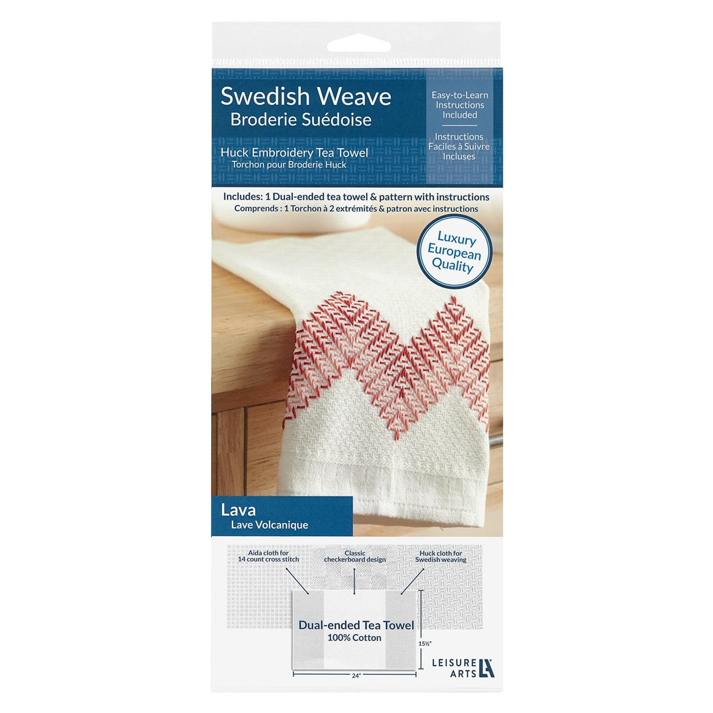 Leisure Arts DualEnded Huck Cloth Aida Cloth Tea Towel Swedish