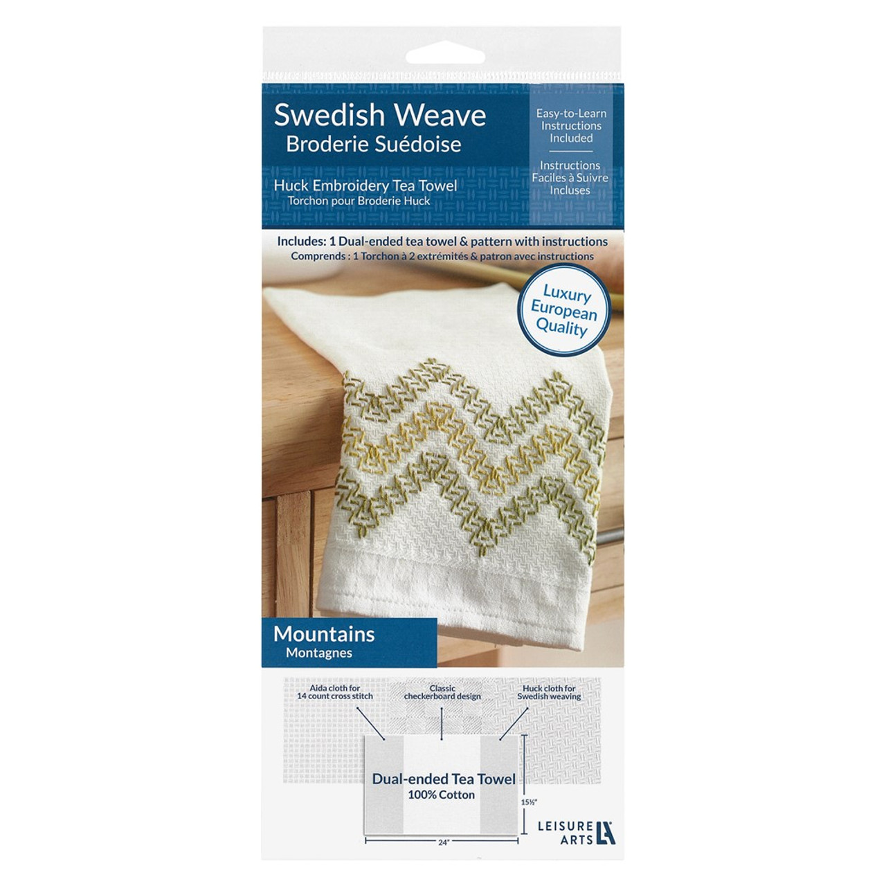 Leisure Arts DualEnded Huck Cloth Aida Cloth Tea Towel