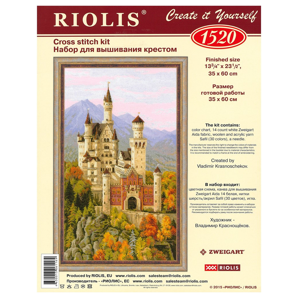 Riolis Cross Stitch Kit Neuschwanstein Castle - Leisure Arts