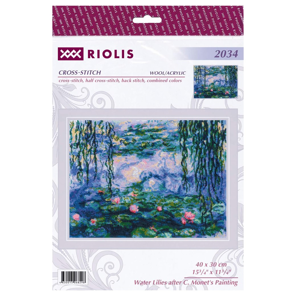 Riolis Cross Stitch Kit Water Lilies Monet - Leisure Arts