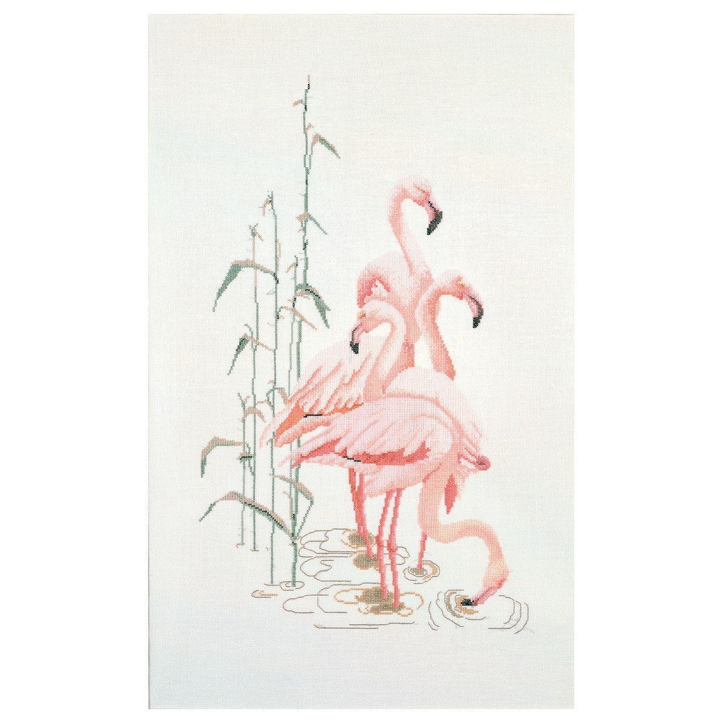 Thea Gouverneur Cross Stitch Kit 16ct Flamingo - Leisure Arts