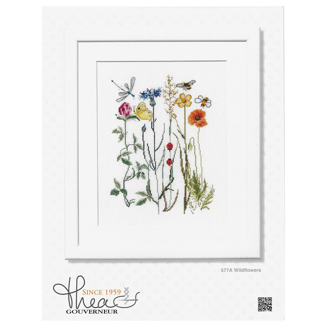 Thea Gouverneur Cross Stitch Kit 16ct Wildflowers - Leisure Arts