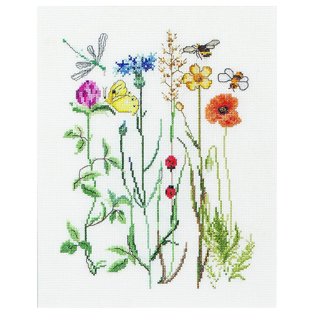 Thea Gouverneur Cross Stitch Kit 16ct Wildflowers - Leisure Arts