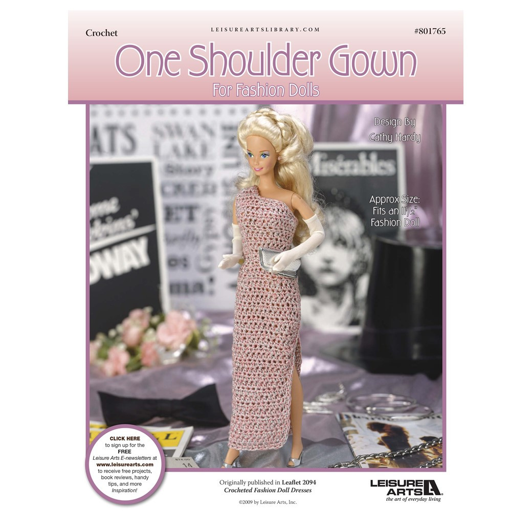 Leisure Arts One Shoulder Gown for Fashion Dolls ePattern Leisure Arts One Shoulder Gown for Fashion Dolls ePattern
