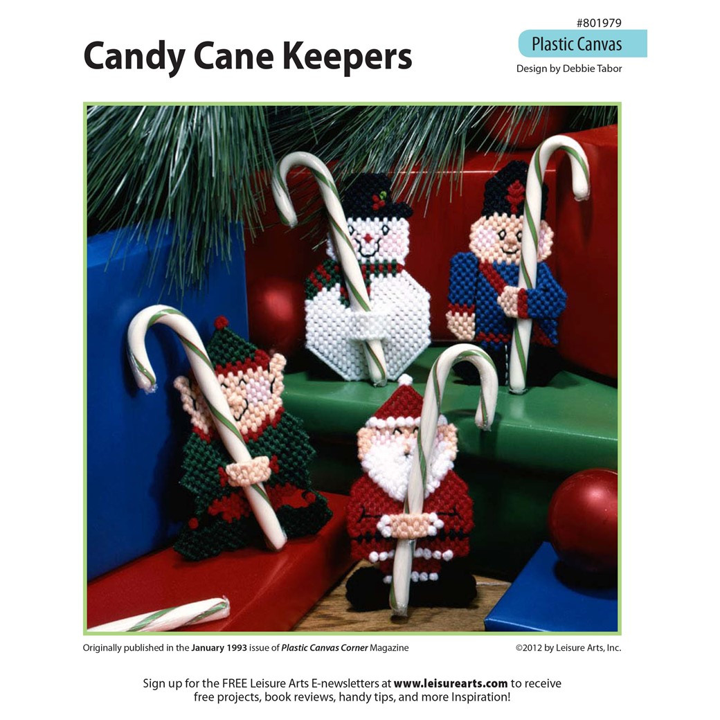 Leisure Arts Candy Cane Keepers Plastic Canvas ePattern - Leisure Arts