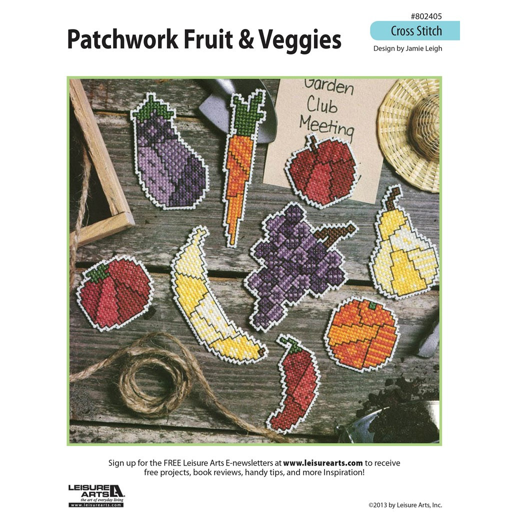 激レア90's m.c.A.T FRUITS USA S.Stitch　フェード Leisure Arts Patchwork Fruit Veggies Magnets Cross Stitch ePattern