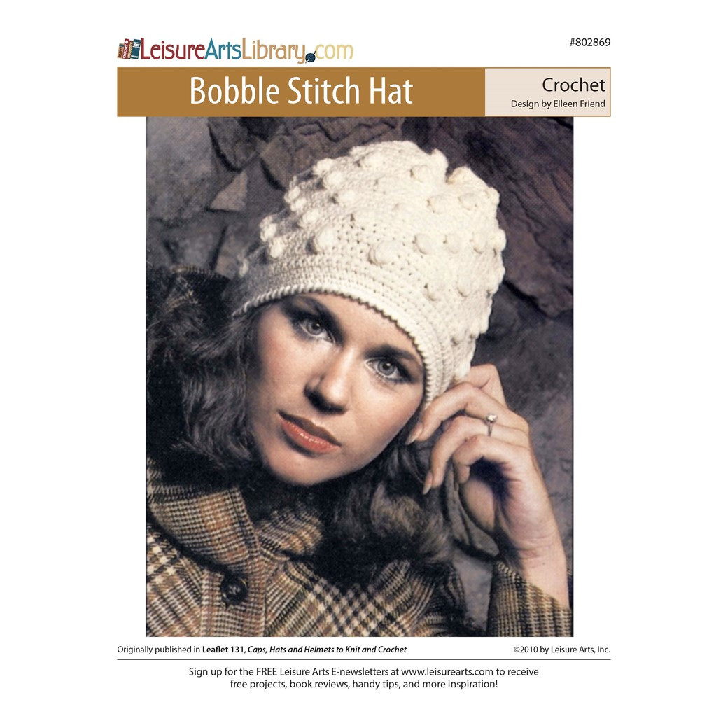 Knit Hat Bobble Beanie Crochet Pattern English Crochet Pattern