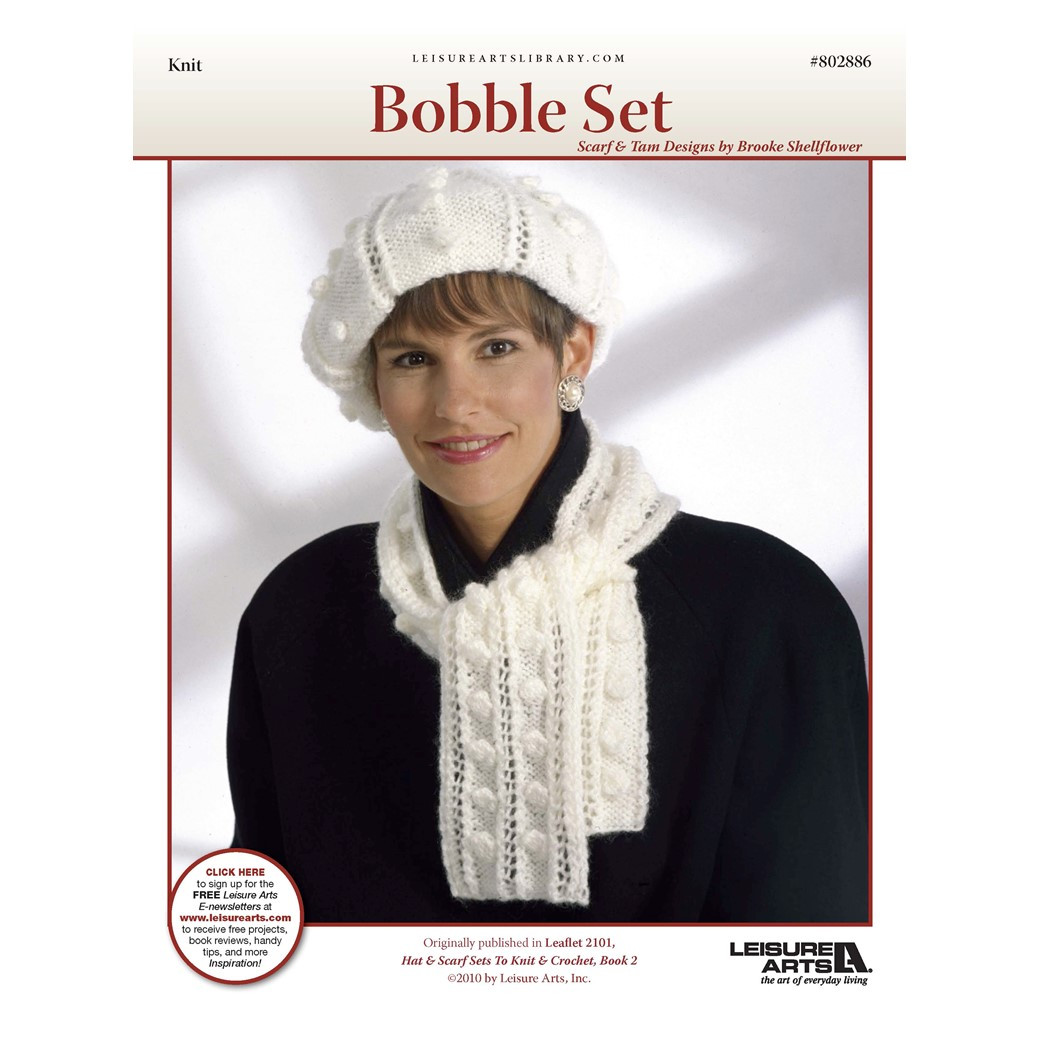 Bobble Set Leisure Arts Hat Scarf Sets Bobble Set Knitting ePattern - Leisure Arts