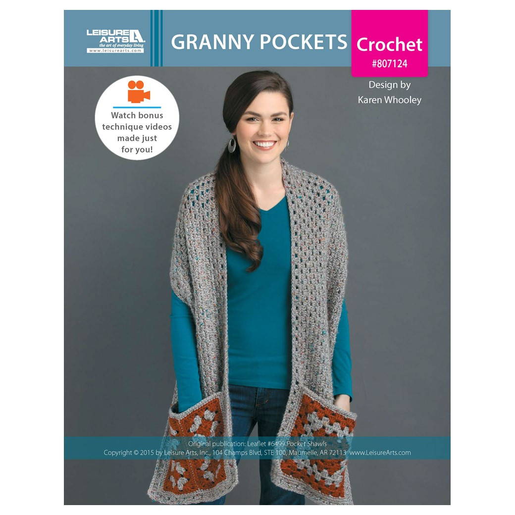 Leisure Arts Pocket Shawls Granny Pockets Crochet ePattern