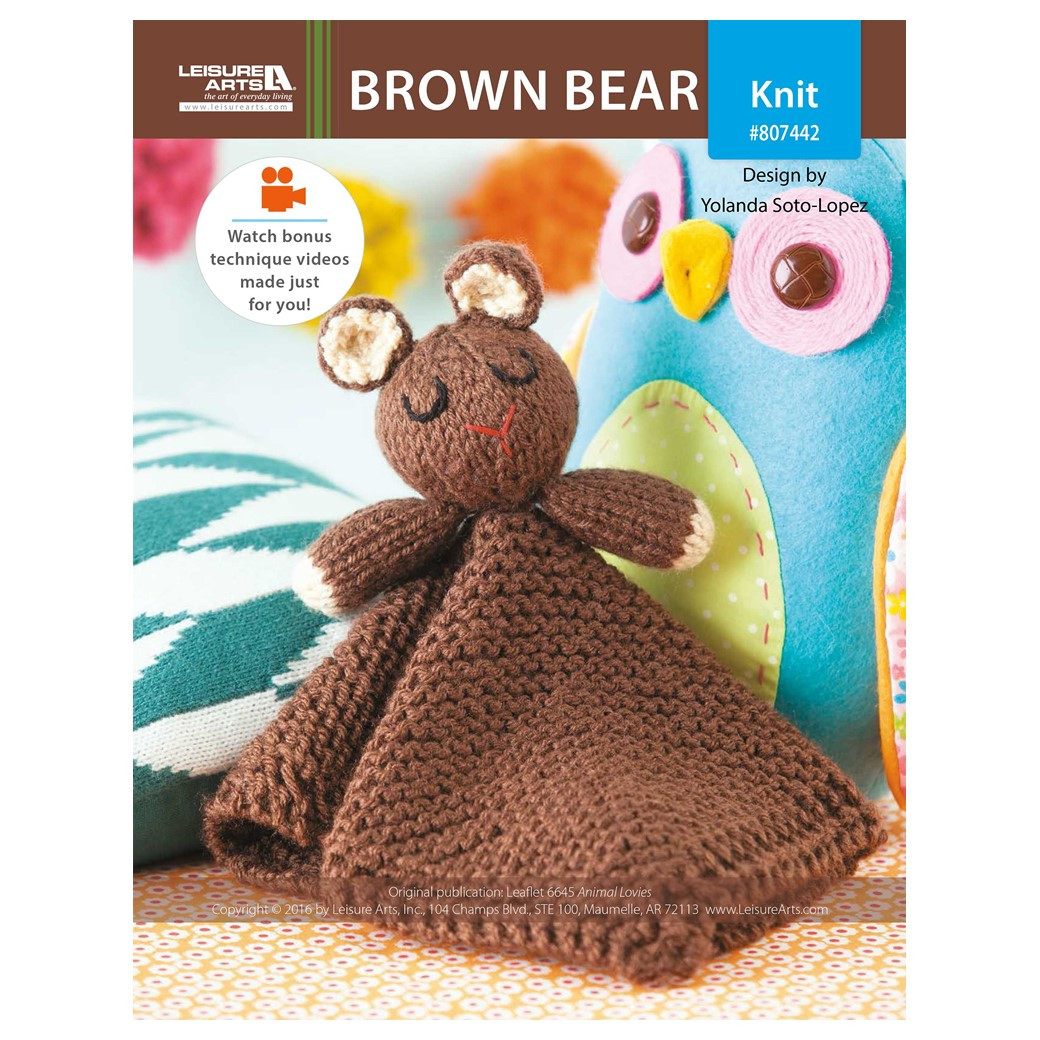 Leisure Arts Animal Lovies Brown Bear Knit ePattern Leisure Arts