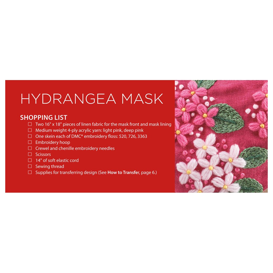◇Shuhei Ueda様◇Frank&Eileen　ハート刺繍　Paul Leisure Arts Embroidered Hydrangea Mask ePattern - Leisure Arts