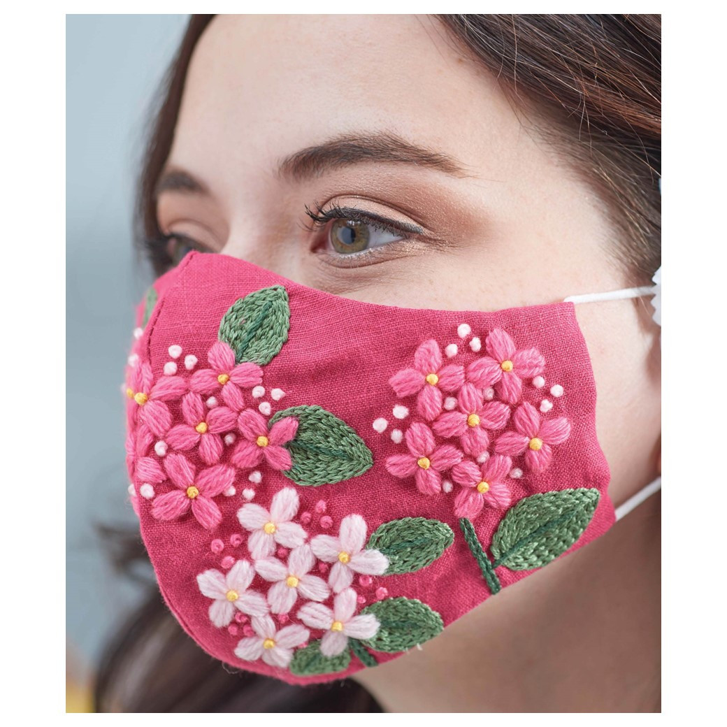 Leisure Arts Embroidered Hydrangea Mask ePattern - Leisure Arts
