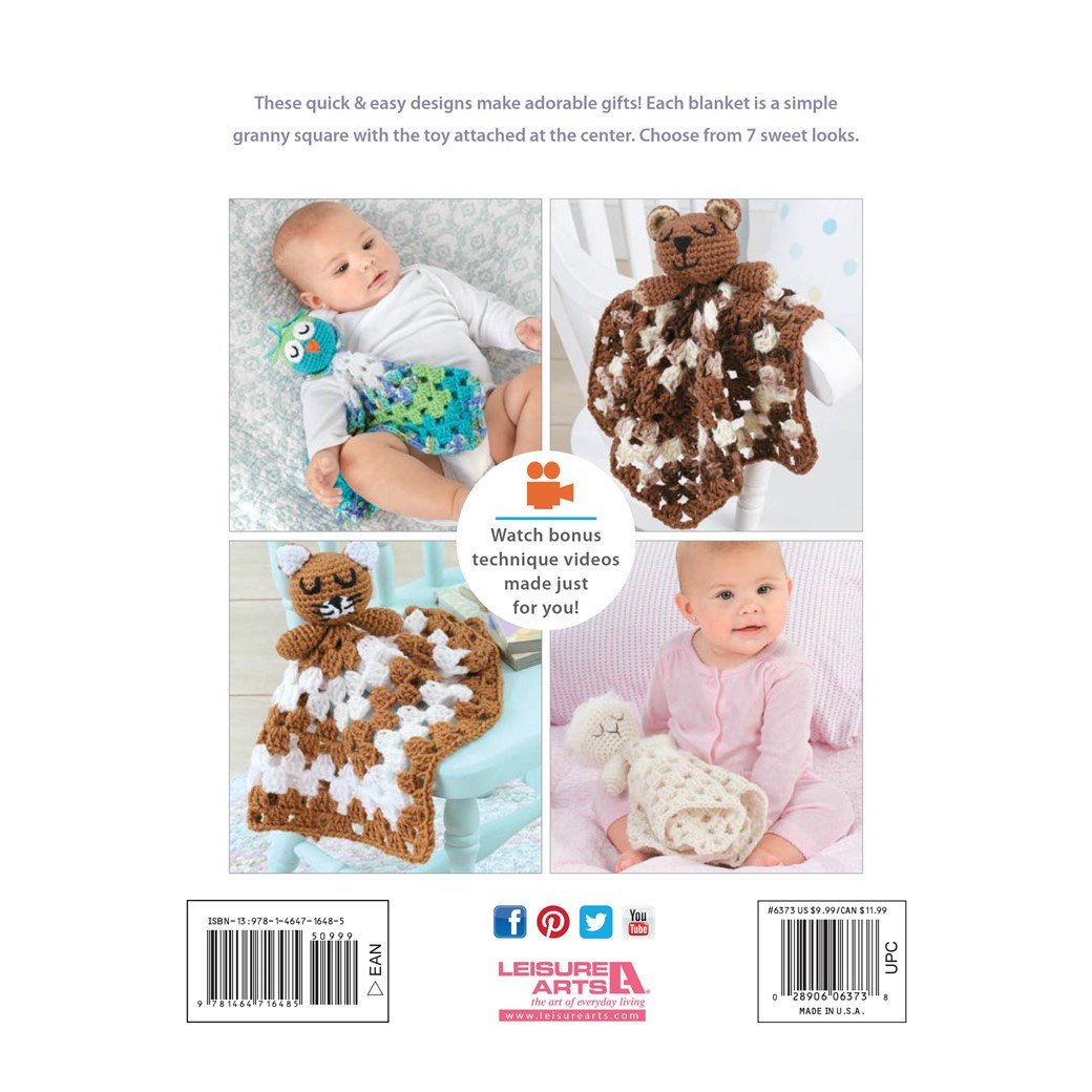 Leisure Arts Animal Lovie Blankets Crochet Book Leisure Arts