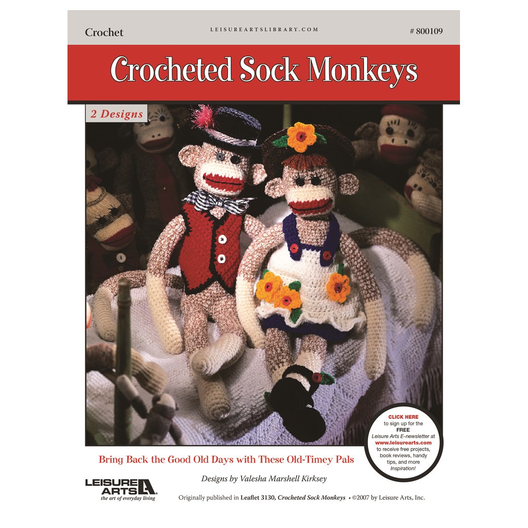 Leisure Arts Crocheted Sock Monkeys ePattern - Leisure Arts