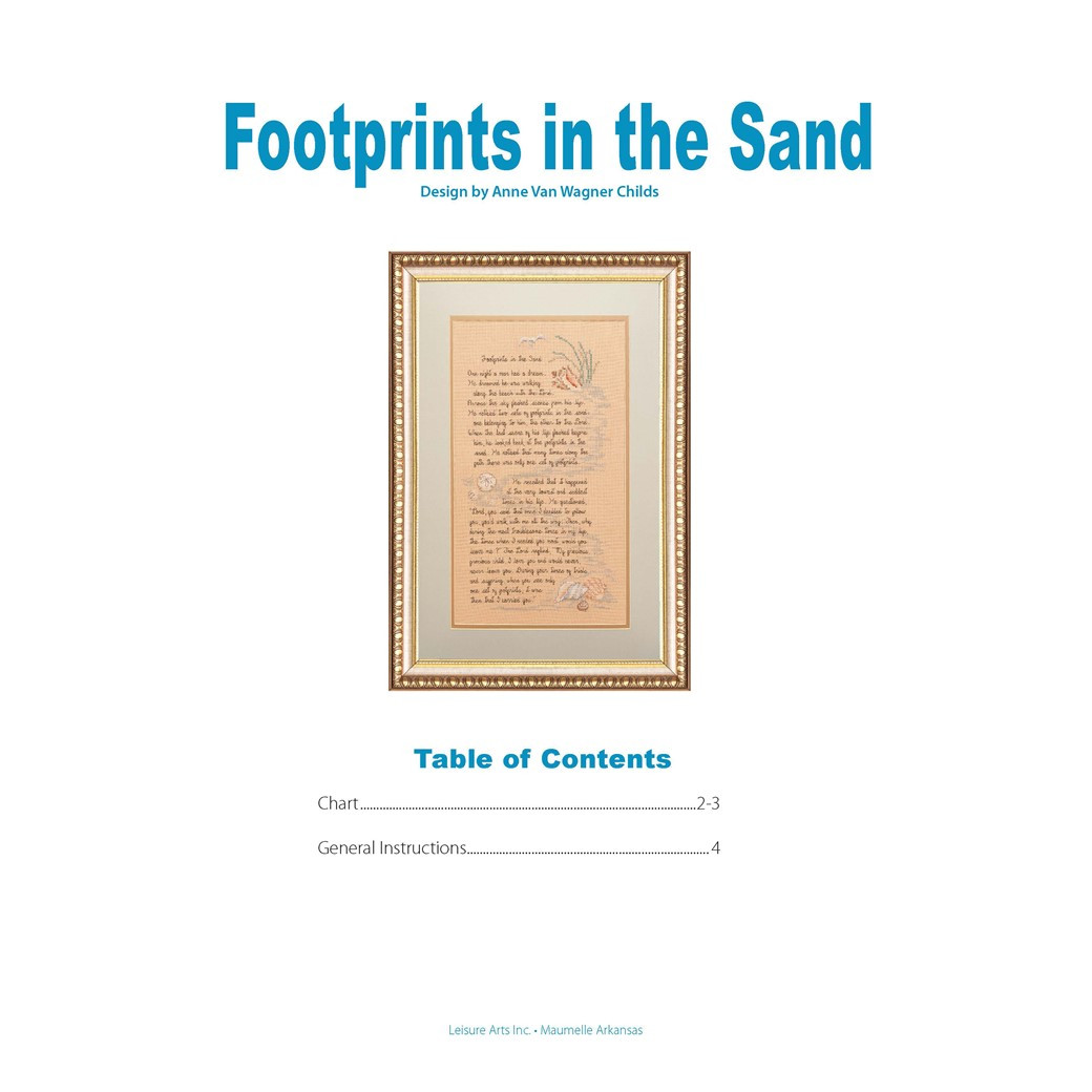 Leisure Arts Footprints in the Sand Cross Stitch ePattern