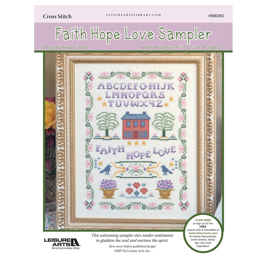 Leisure Arts Faith Hope Love Sampler Cross Stitch ePattern