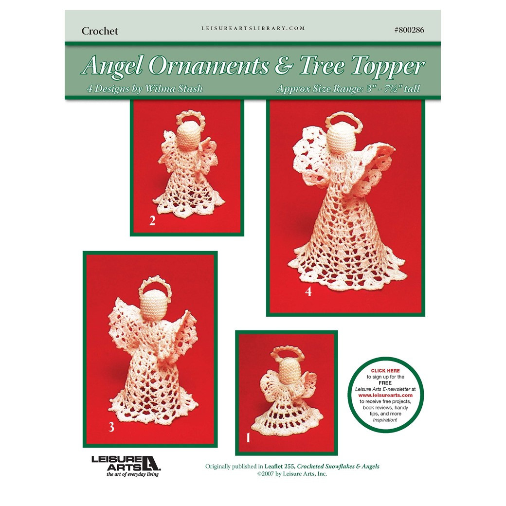 Leisure Arts Angel Ornaments Tree Topper Crochet ePattern