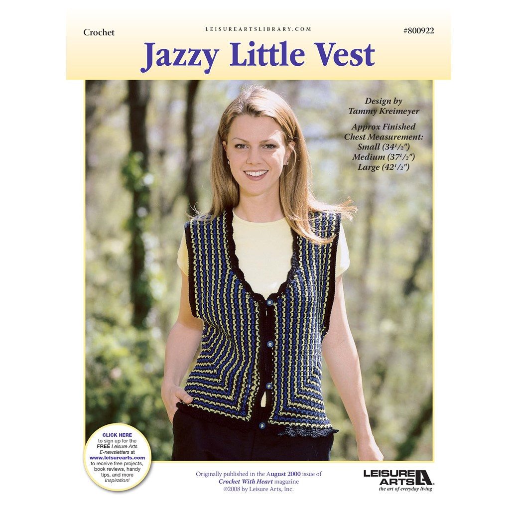 Leisure Arts Jazzy Little Vest Crochet ePattern - Leisure Arts