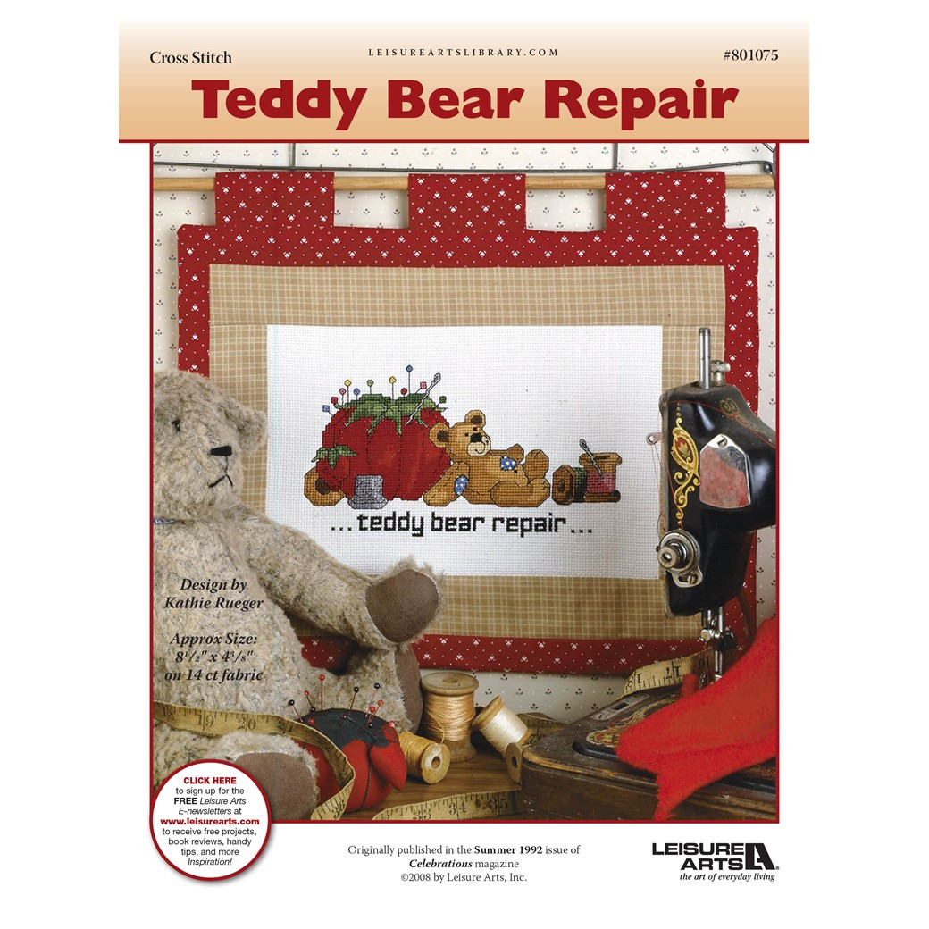 Leisure Arts Teddy Bear Repair Cross Stitch ePattern - Leisure Arts