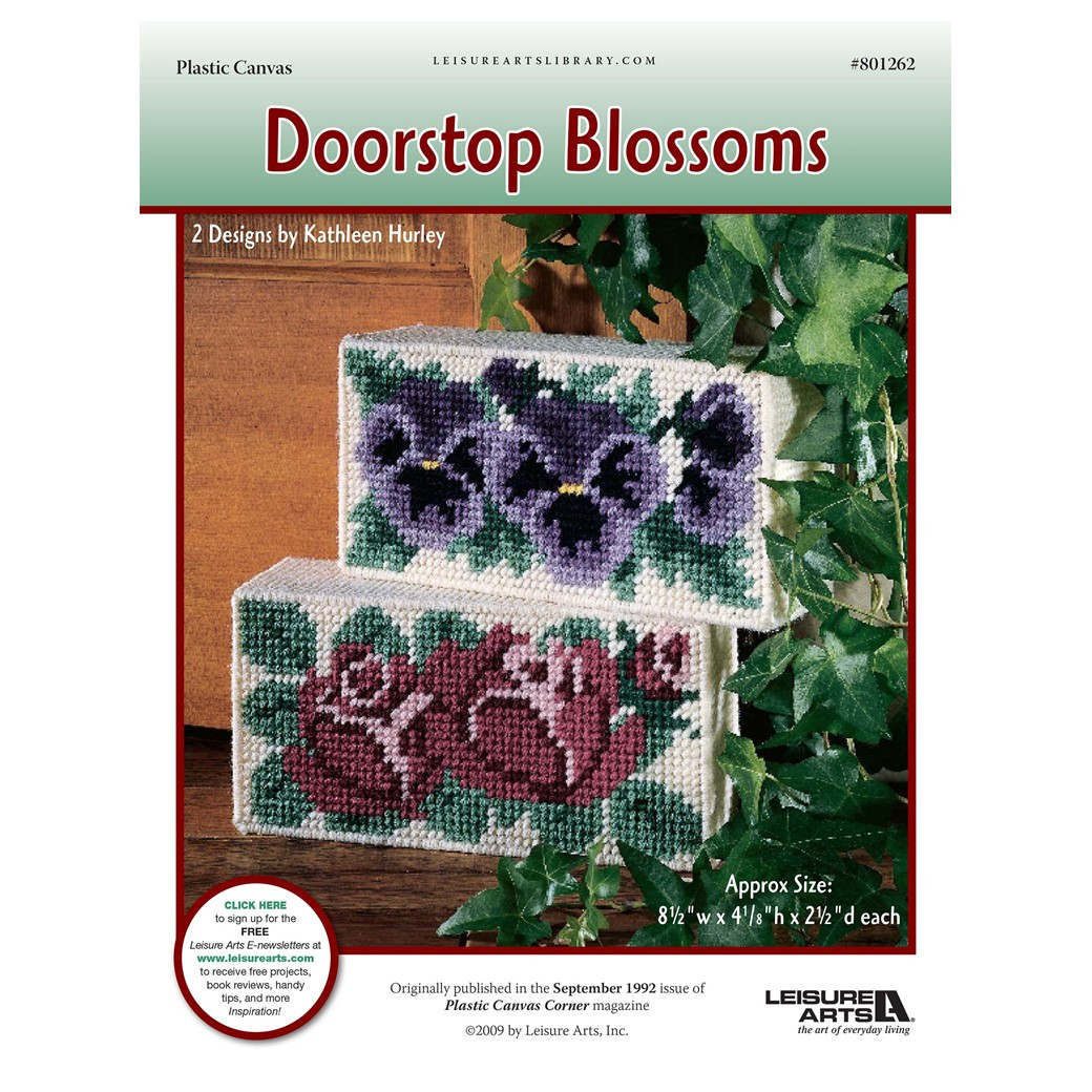 Leisure Arts Doorstop Blossoms Plastic Canvas ePattern - Leisure Arts