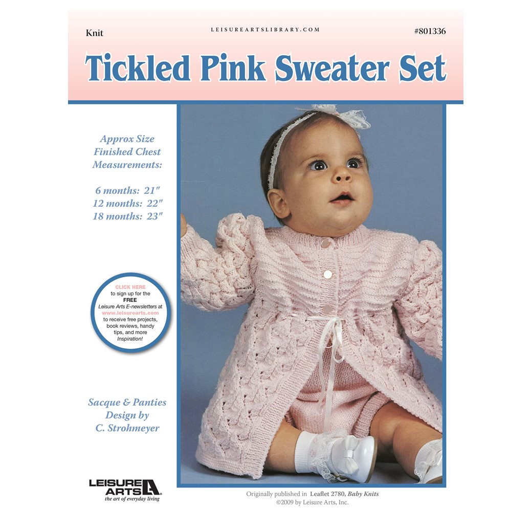 Leisure Arts Baby Knits Tickled Pink Sweater Set ePattern