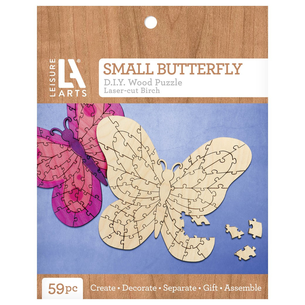 Leisure Arts Wood Puzzles Small Butterfly - Leisure Arts