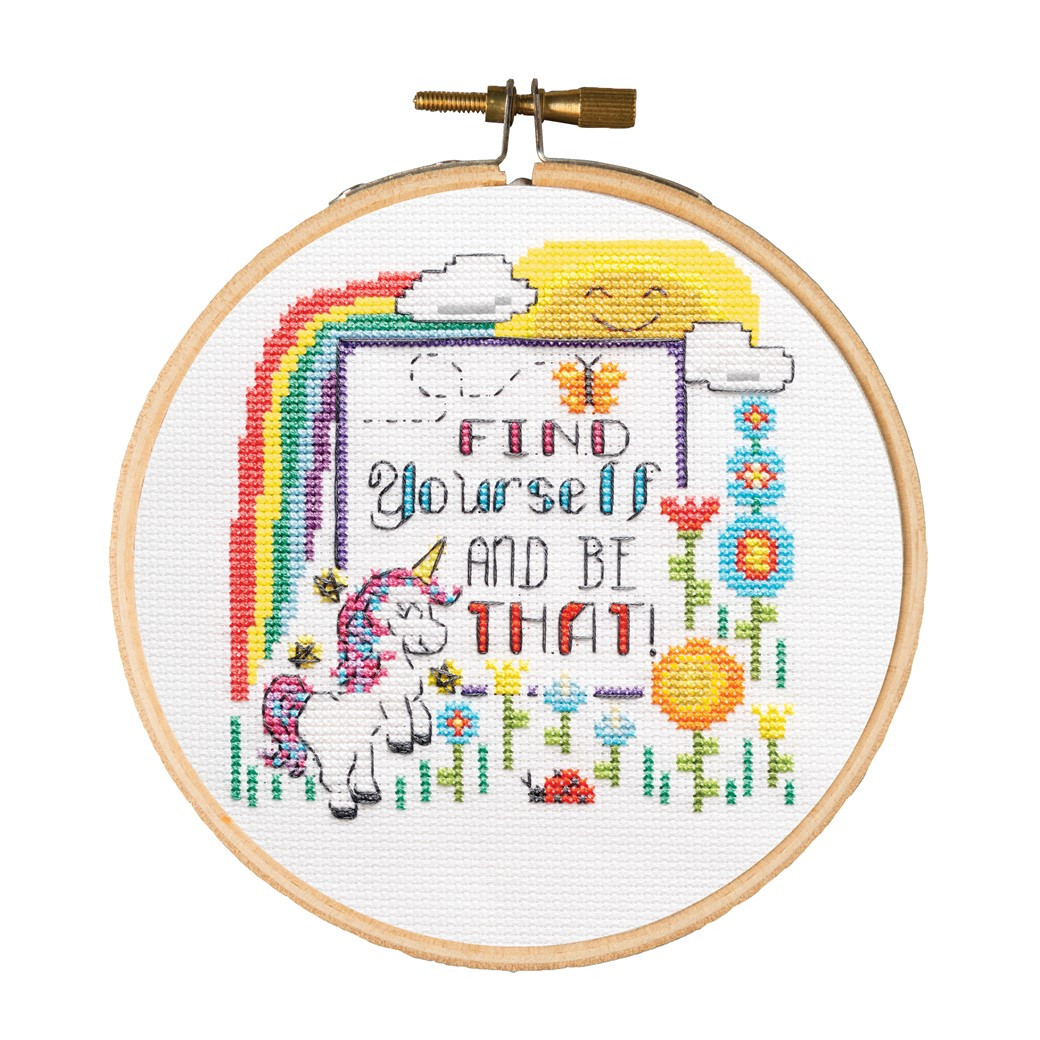 Leisure Arts Kit Cross Stitch 7 inch Find Yourself - Leisure Arts