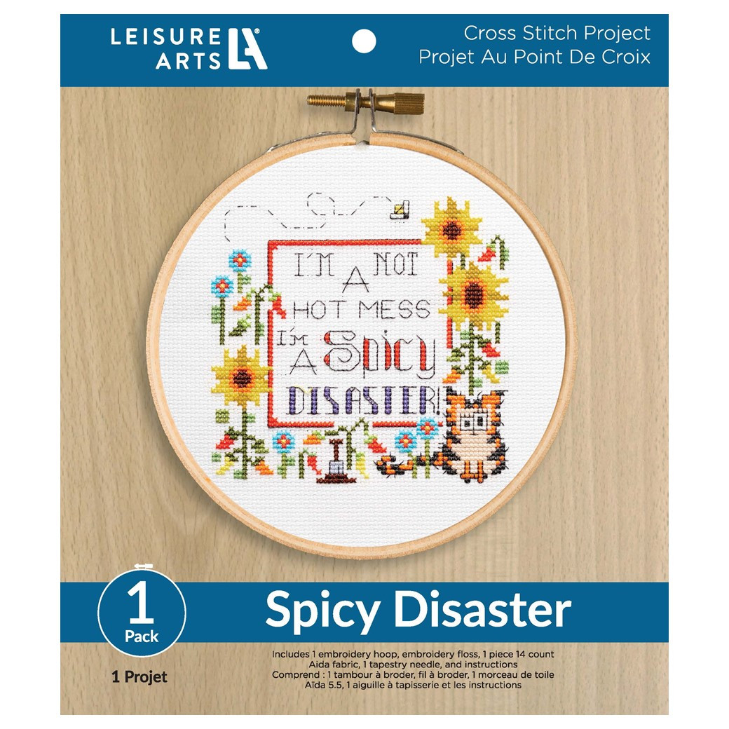 Leisure Arts Kit Cross Stitch 7 inch Spicy Disaster - Leisure Arts