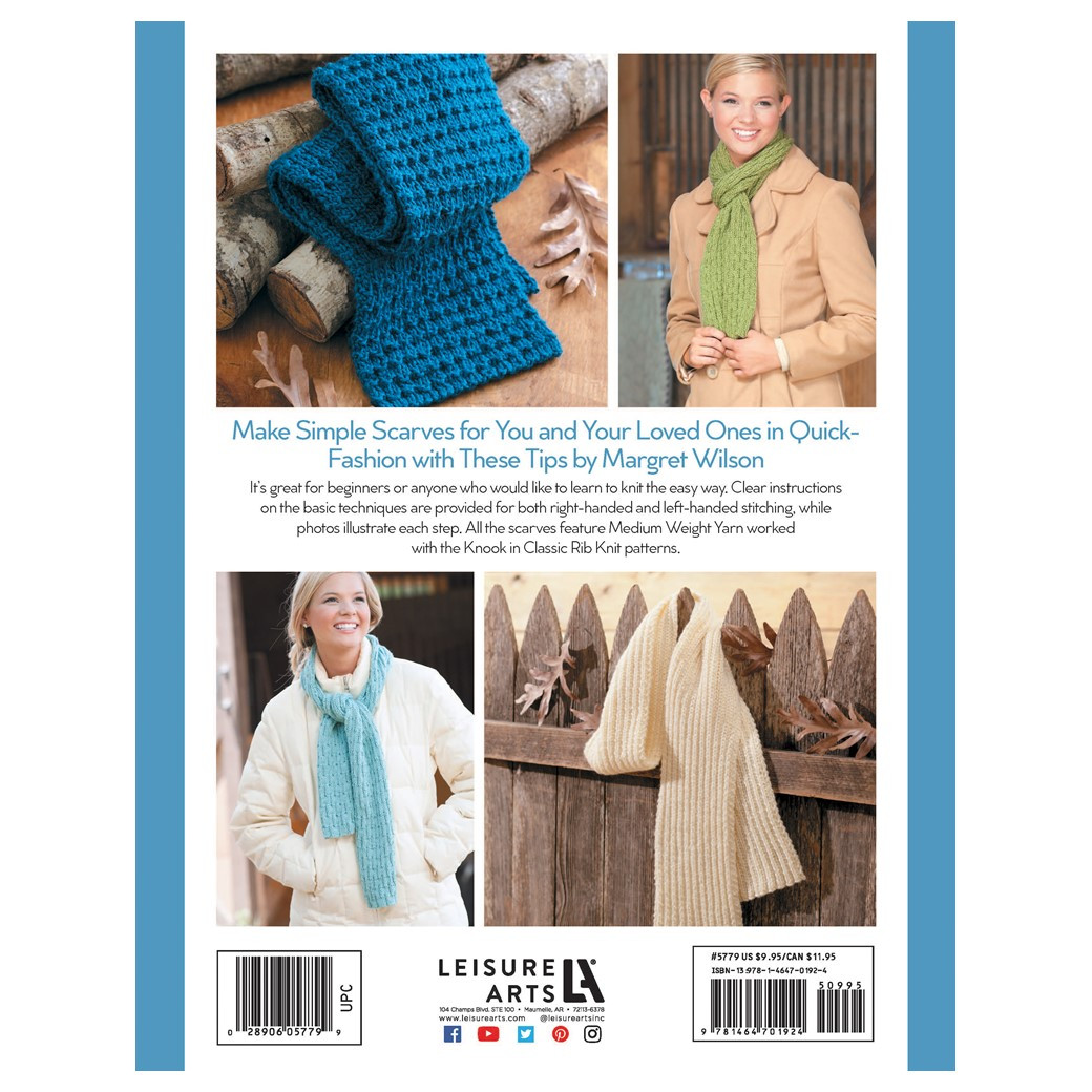 Leisure Arts Simple Scarves Made With The Knook Knit Book