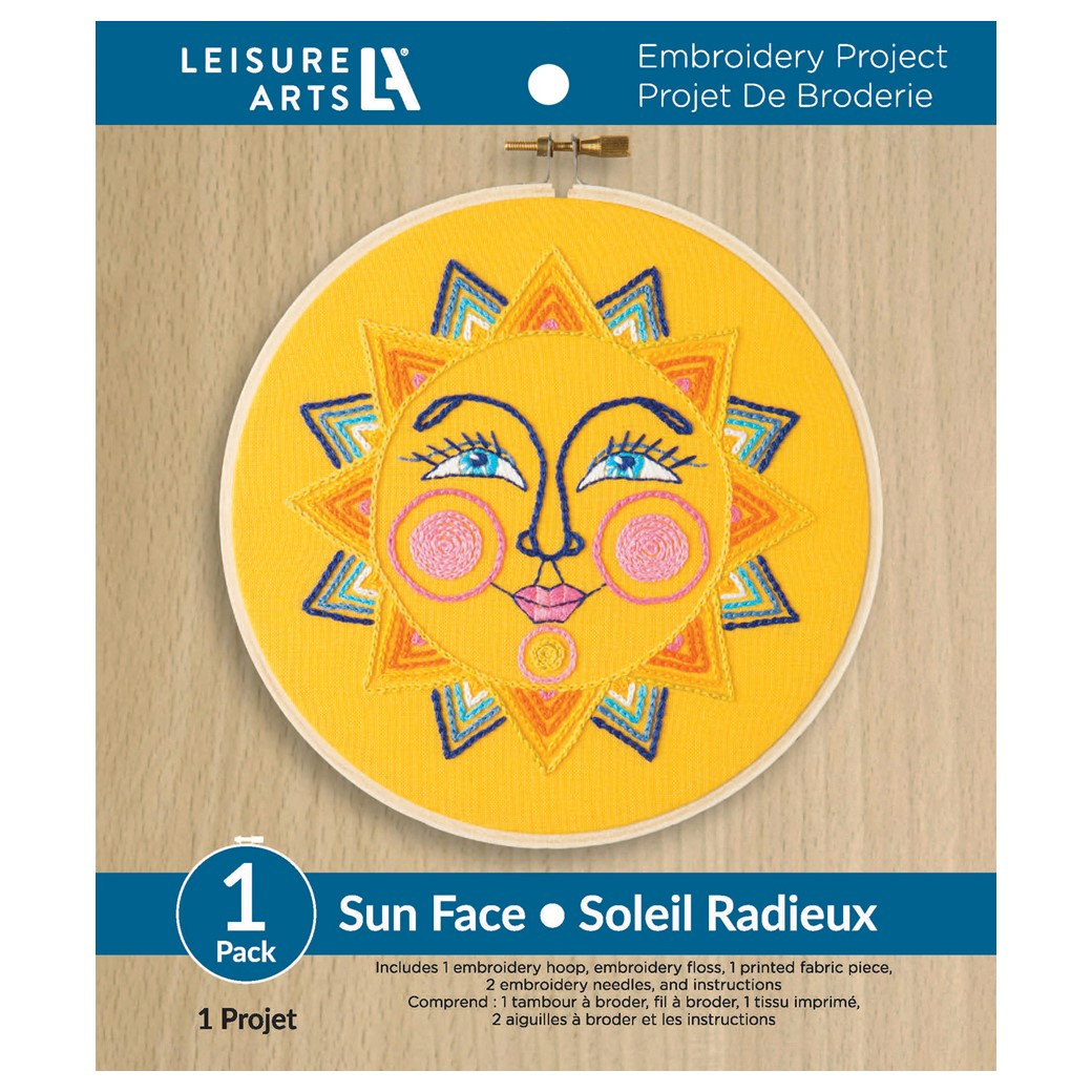 Leisure Arts Embroidery Kit 6 inch Sun Face - Leisure Arts