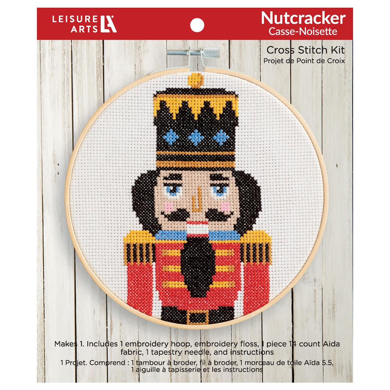 Leisure Arts Cross Stitch Kit 6 inch Nutcracker - Leisure Arts