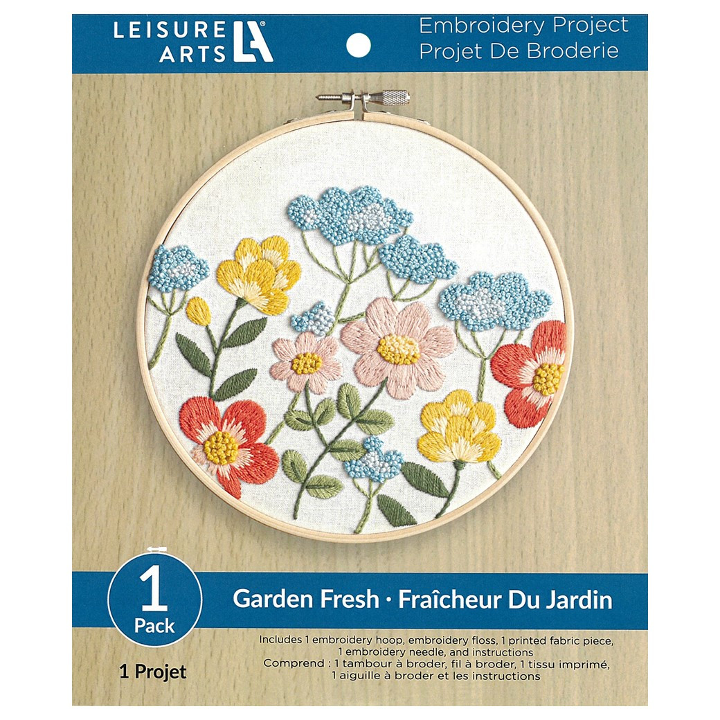 Leisure Arts Stamped Bread Basket Cloth – 15.7x15.7" Cross Stitch & Embroidery Kit